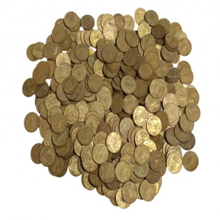 Republic India 20 Paisa Brass Lotus Coin