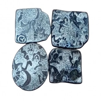 Mauryan Empire Silver Punch Mark Coins (Set of 4) – Ancient Indian Coins
