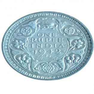 British India King George VI Siver Rupee (1942) Bo...